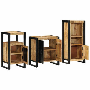 Badezimmermöbel Set 3-teilig Mango Massivholz