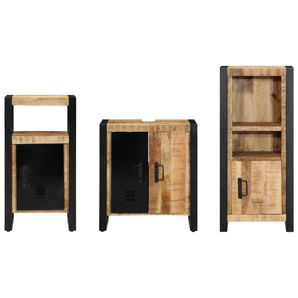 Badezimmermöbel Set 3-teilig Mango Massivholz