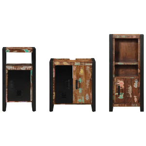 Badezimmermöbel Set mit Regal, 3-teilig, Massivholz