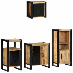 Badezimmermöbel Set 4-teilig Mango Massivholz