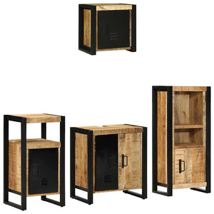 Badezimmermöbel Set 4-teilig Mango Massivholz
