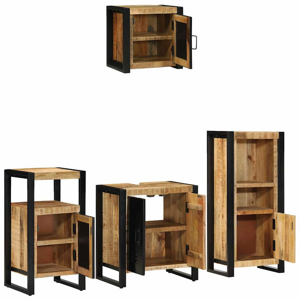 Badezimmermöbel Set 4-teilig Mango Massivholz