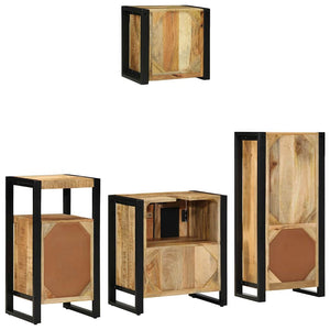 Badezimmermöbel Set 4-teilig Mango Massivholz