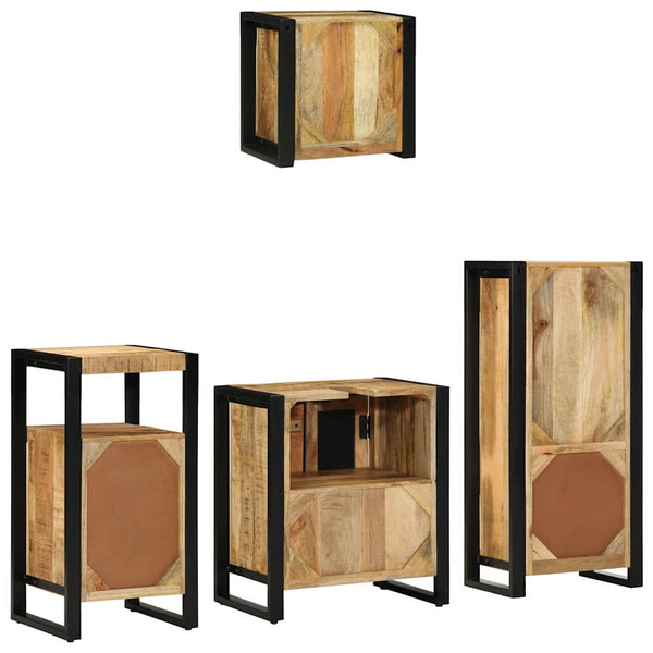 Badezimmermöbel Set 4-teilig Mango Massivholz