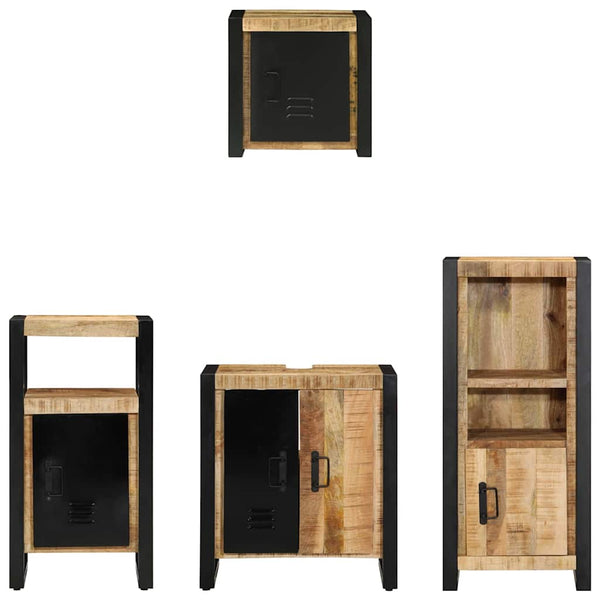Badezimmermöbel Set 4-teilig Mango Massivholz