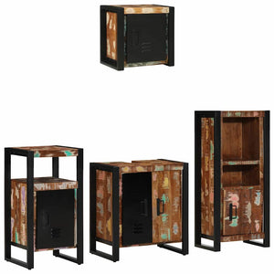 Badmöbel Set mit Regal Altholz 4-teilig