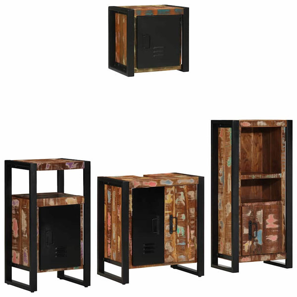 Badmöbel Set mit Regal Altholz 4-teilig