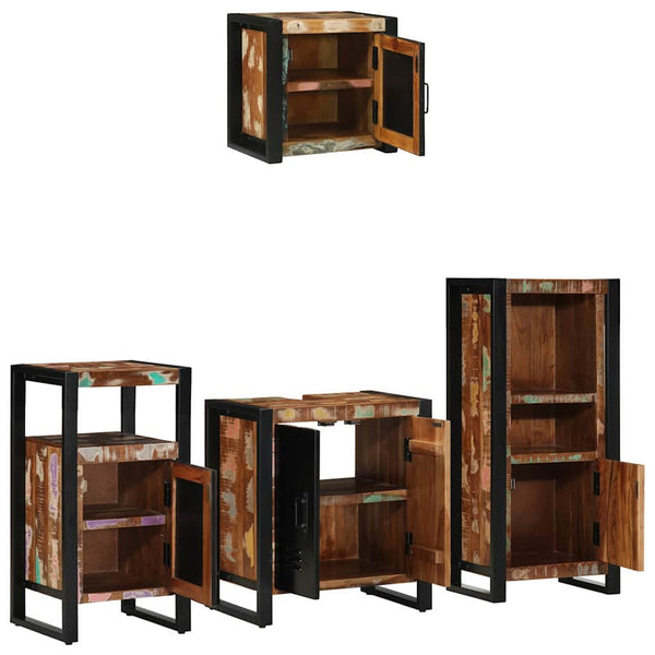 Badmöbel Set mit Regal Altholz 4-teilig
