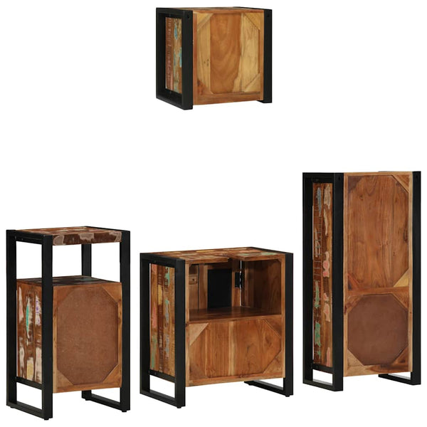 Badmöbel Set mit Regal Altholz 4-teilig
