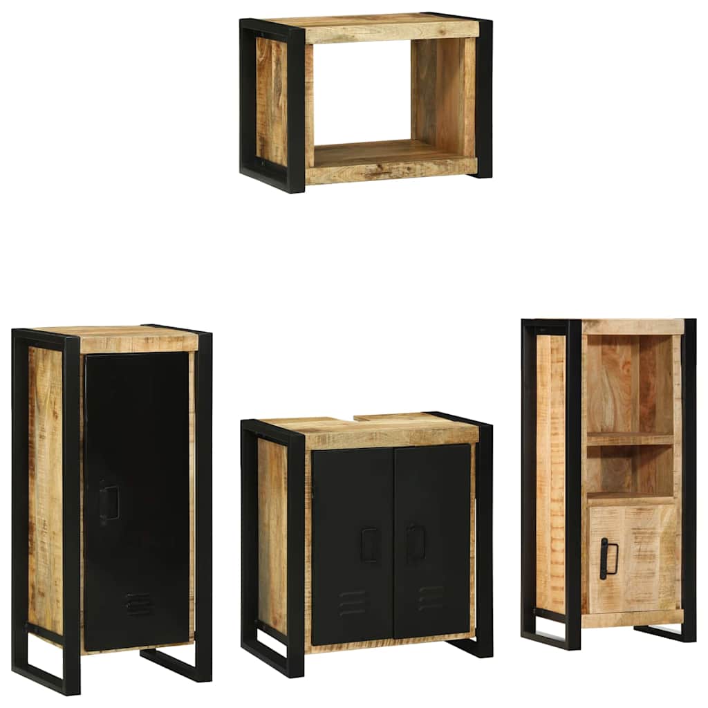 Badezimmermöbel Set 4-teilig Braun Massivholz