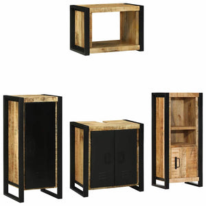 Badezimmermöbel Set 4-teilig Braun Massivholz