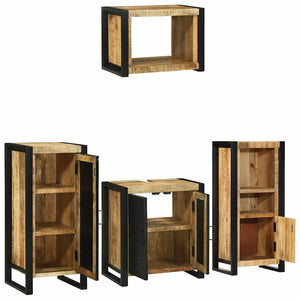 Badezimmermöbel Set 4-teilig Braun Massivholz