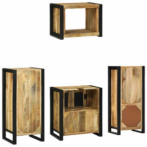 Badezimmermöbel Set 4-teilig Braun Massivholz