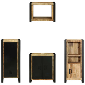 Badezimmermöbel Set 4-teilig Braun Massivholz