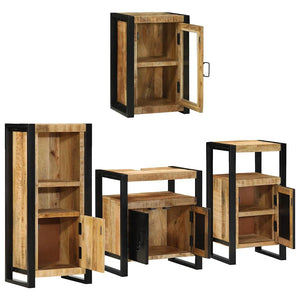 Wandmontiertes Badezimmermöbel-Set Braun 4-teilig