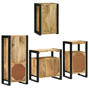 Wandmontiertes Badezimmermöbel-Set Braun 4-teilig