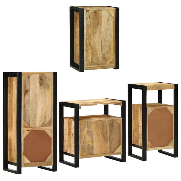 Wandmontiertes Badezimmermöbel-Set Braun 4-teilig