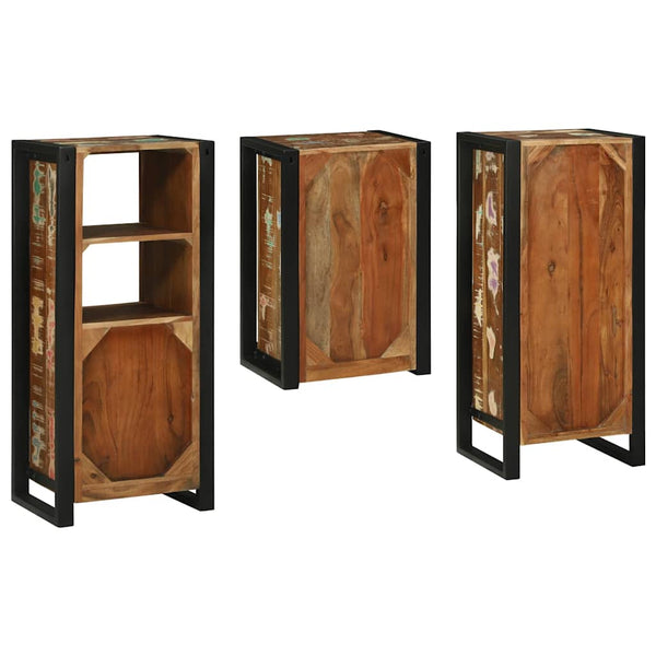 Badezimmermöbel Set mit Regal Altholz 3-teilig