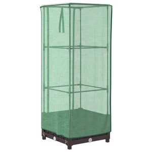 Hochbeet mit Gewächshaus Rattan-Optik 40x40x123cm