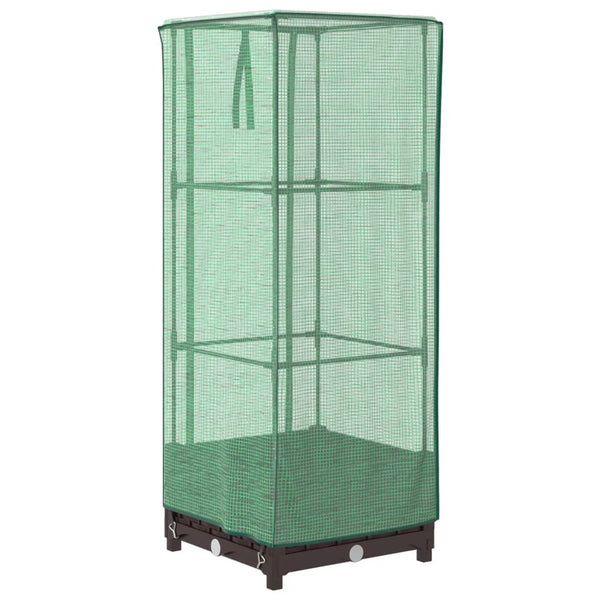 Hochbeet mit Gewächshaus Rattan-Optik 40x40x123cm