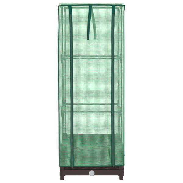 Hochbeet mit Gewächshaus Rattan-Optik 40x40x123cm