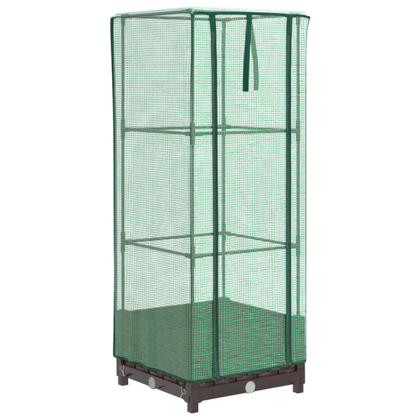 Hochbeet mit Gewächshaus Rattan-Optik 40x40x123cm