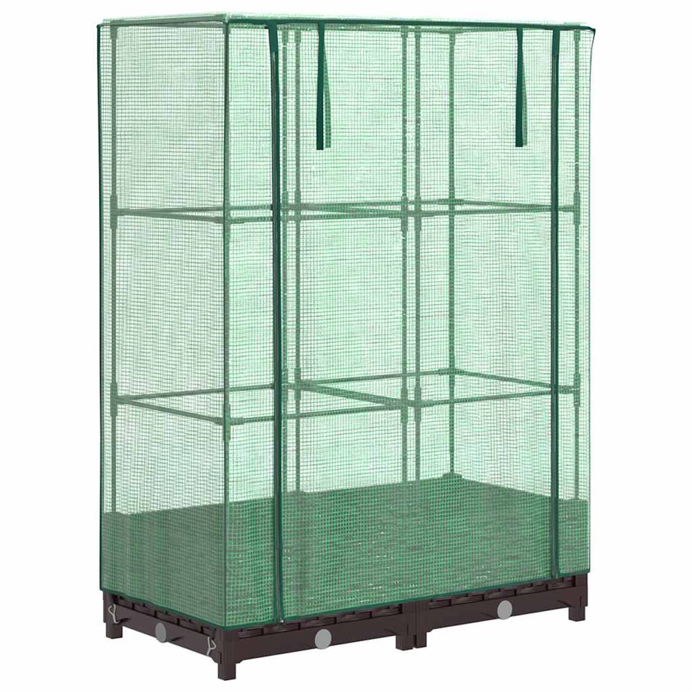 Hochbeet mit Gewächshaus Rattan-Optik 80x40x123cm