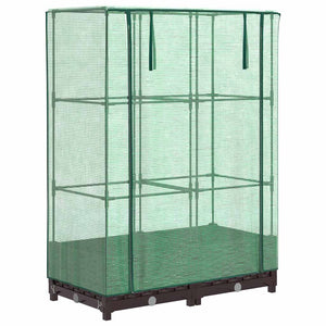 Hochbeet mit Gewächshaus Rattan-Optik 80x40x123cm
