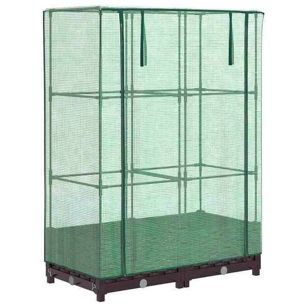 Hochbeet mit Gewächshaus Rattan-Optik 80x40x123cm