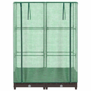Hochbeet mit Gewächshaus Rattan-Optik 80x40x123cm