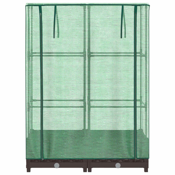 Hochbeet mit Gewächshaus Rattan-Optik 80x40x123cm
