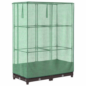 Hochbeet mit Gewächshaus Rattan-Optik 80x40x123cm