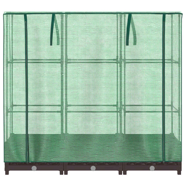 Hochbeet mit Gewächshaus Rattan-Optik 120x40x123cm