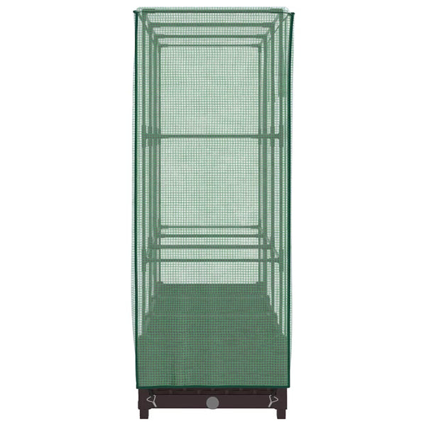 Hochbeet mit Gewächshaus Rattan-Optik 120x40x123cm