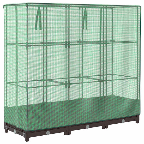 Hochbeet mit Gewächshaus Rattan-Optik 120x40x123cm