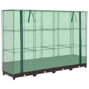 Hochbeet mit Gewächshaus Rattan-Optik 160cm