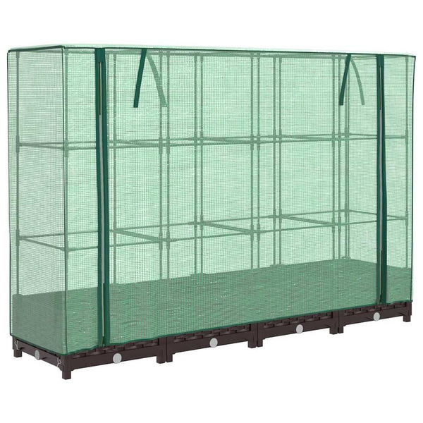Hochbeet mit Gewächshaus Rattan-Optik 160cm