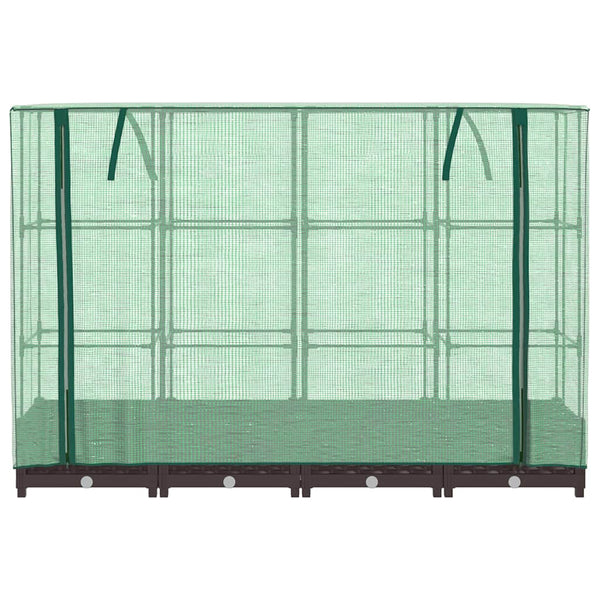 Hochbeet mit Gewächshaus Rattan-Optik 160cm