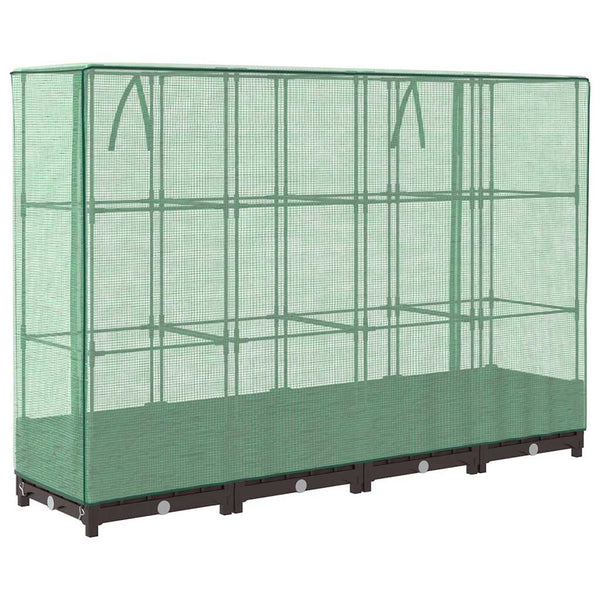 Hochbeet mit Gewächshaus Rattan-Optik 160cm