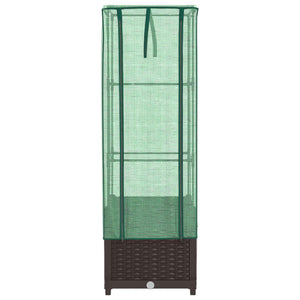 Hochbeet mit Gewächshaus Rattan-Optik 40x40x139cm