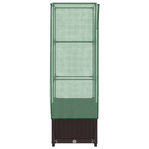 Hochbeet mit Gewächshaus Rattan-Optik 40x40x139cm