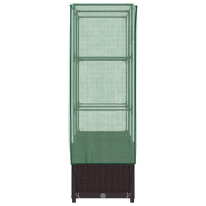 Hochbeet mit Gewächshaus Rattan-Optik 80x40x138cm