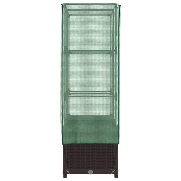 Hochbeet mit Gewächshaus Rattan-Optik 80x40x138cm
