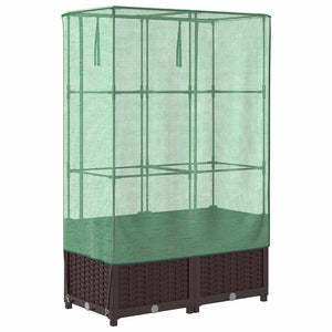 Hochbeet mit Gewächshaus Rattan-Optik 80x40x138cm