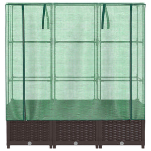 Hochbeet mit Gewächshaus Rattan-Optik 120cm
