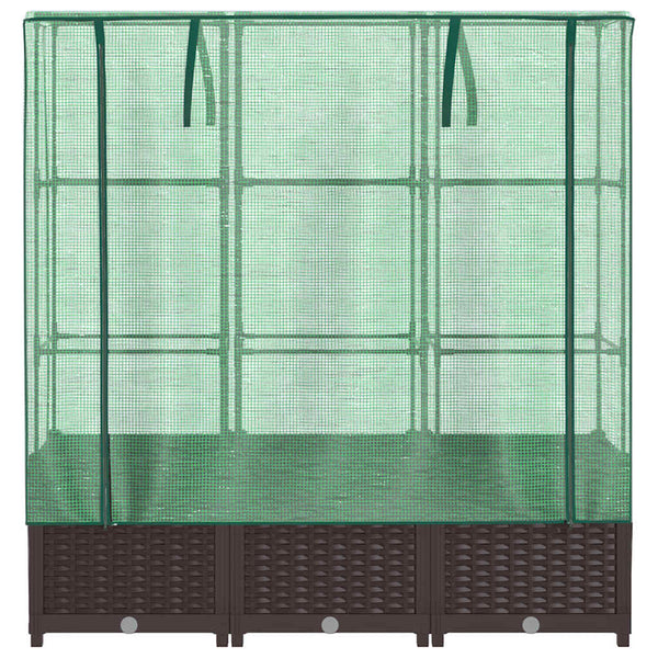 Hochbeet mit Gewächshaus Rattan-Optik 120cm