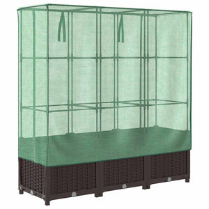 Hochbeet mit Gewächshaus Rattan-Optik 120cm
