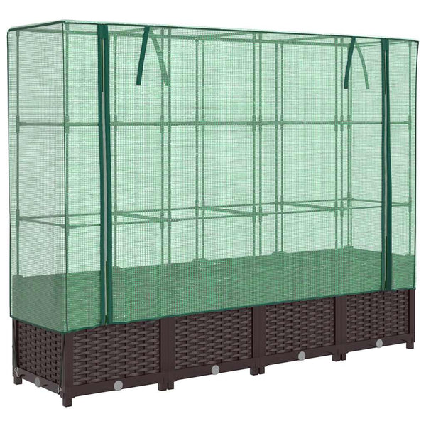 Hochbeet mit Gewächshaus Rattan-Optik 160cm