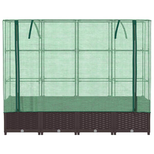 Hochbeet mit Gewächshaus Rattan-Optik 160cm
