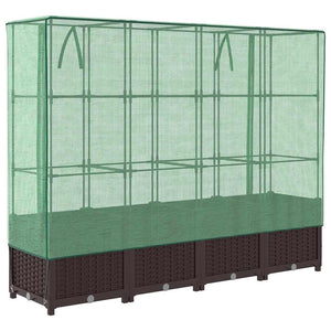 Hochbeet mit Gewächshaus Rattan-Optik 160cm
